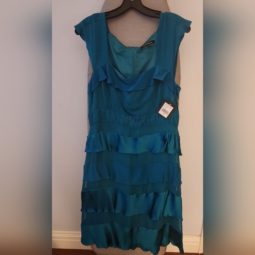 Nanette Lepore Teal Layered Mini Dress